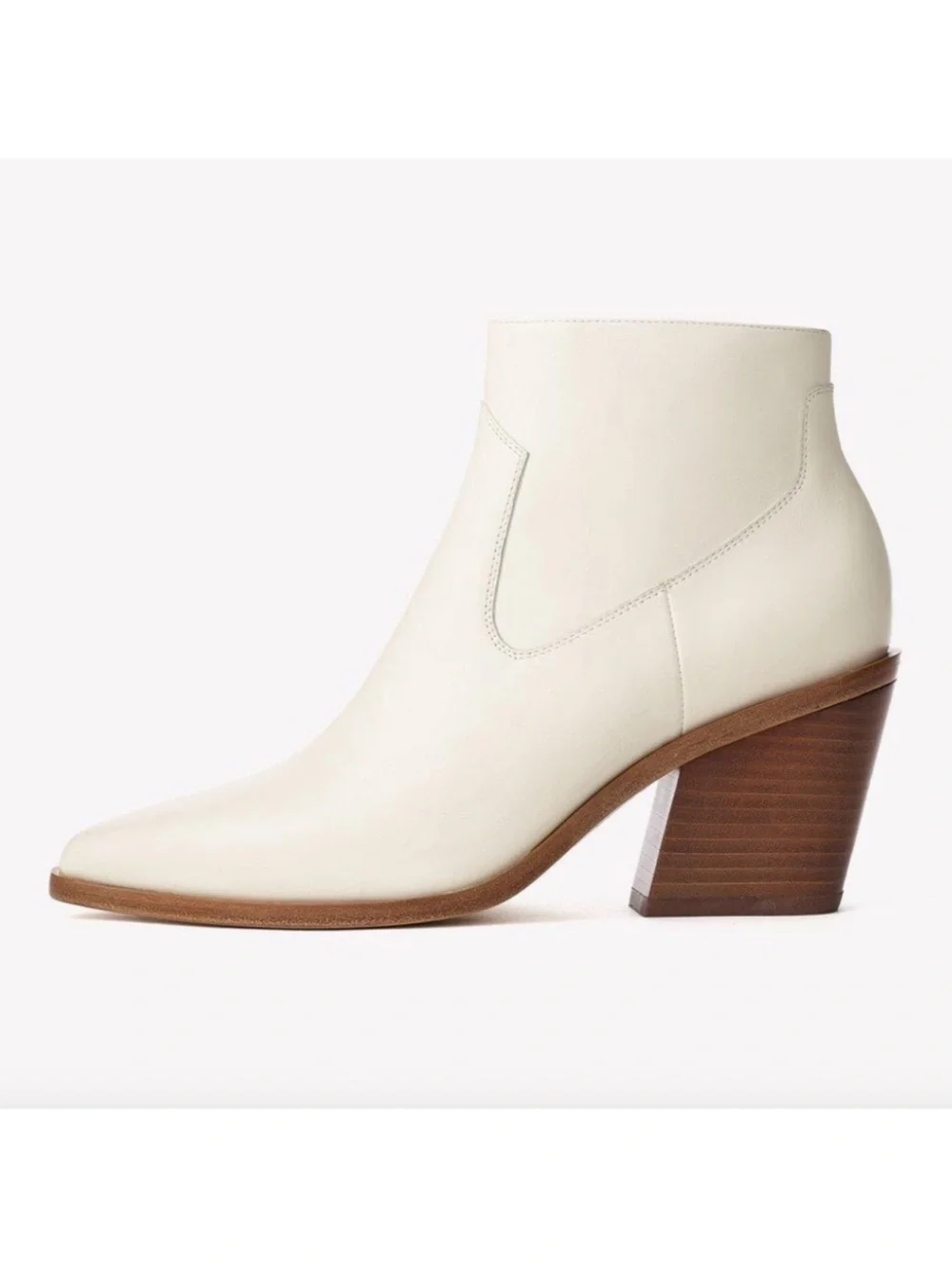 rag & bone Razor Leather Ankle Boots in Antique White Size 37.5